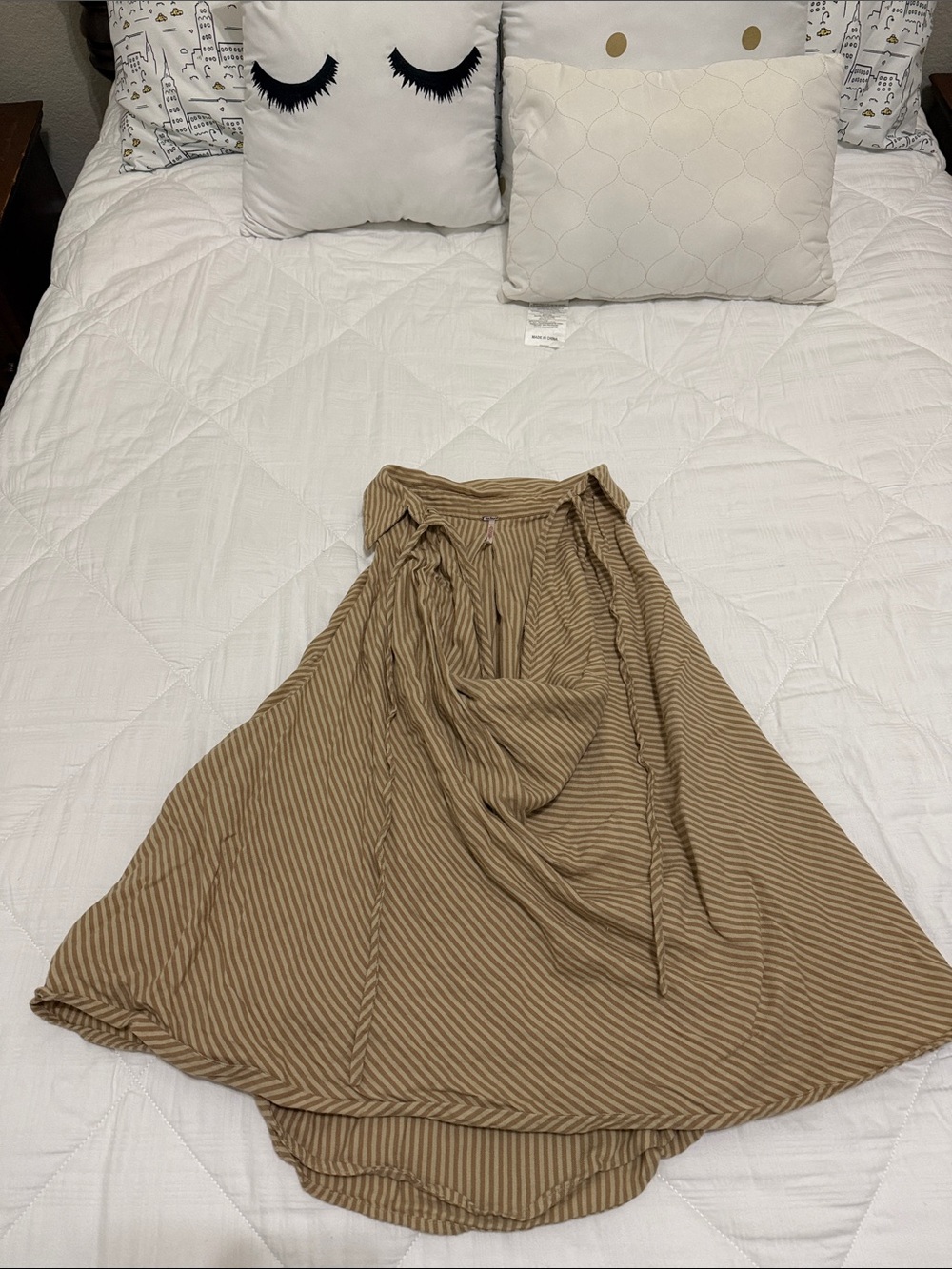 Free People Tan Striped Shirt